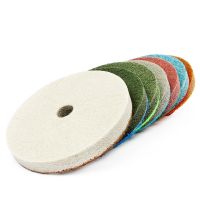 SUBRILLI 4inch Diamond Sponge Polishing Pad Buffing Wheel for Stone Marble 7pieces 10pieces