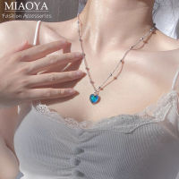 MIAOYA Fashion Jewelry Shop สร้อยคอเทอร์โมโครมิกสำหรับสุภาพสตรี สร้อยข้อมือจี้หัวใจสำหรับนักเรียน ของขวัญวันเกิดที่สวยหรู