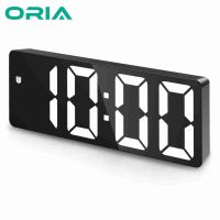 ORIA USB/Battery Powered Digital Alarm Clock with Large LED Display 3 Alarm Modes Voice Control