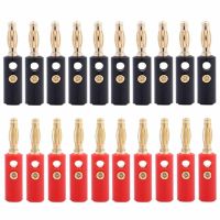 【YF】 20Pcs/lot 4mm Gold Plated Speaker Banana Connector Horn Speakers Plug Compatible With Up To 3mm Diameter Of Cable