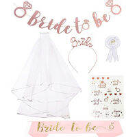 [In stock] กุหลาบทอง bride to be สายคล้องไหล่ผ้าคลุมหน้าดึงธงมงกุฎหัวเข็มขัดตราชุดสติกเกอร์รอยสัก แจ้งกับเราไว้แล้ว