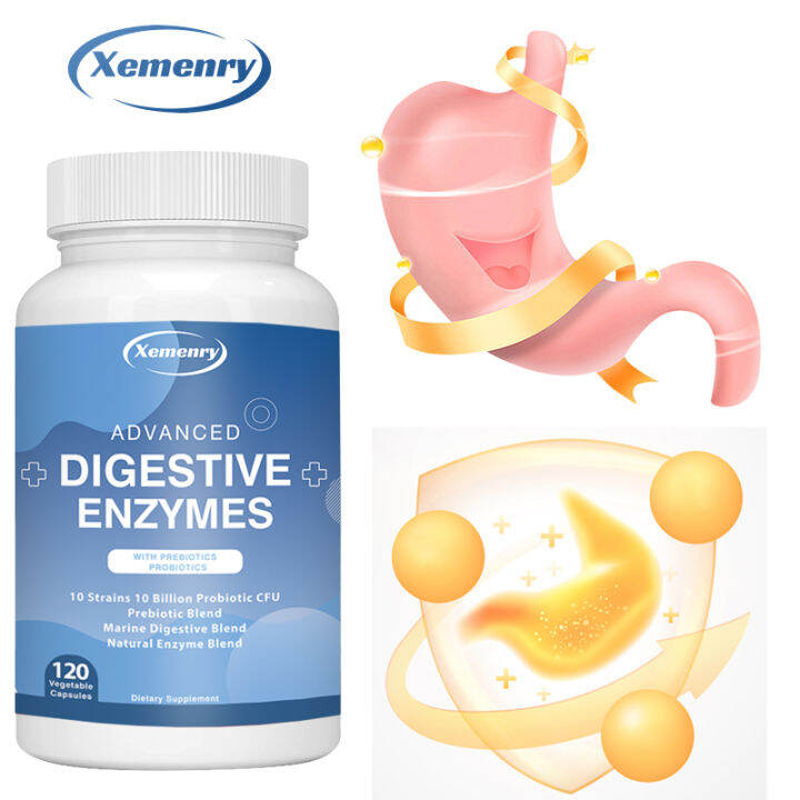 Digestive Enzyme Capsules Prebiotic Probiotic Supports Gas