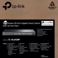 TP-LINK TL-SL2428P JetStream 24-Port 10/100Mbps + 4-Port Gigabit Smart Switch with 24-Port PoE+