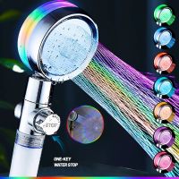 LED Hand Shower Head for Bath and High Pressure Water Saving Filter Bathroom Accessories Spa Rain Portable Showerhead Sets