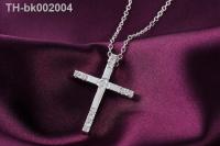 ✎ Fashion brand 925 Sterling Silver Necklace For Women Jewelry Classic cross crystal Pendant Christmas gifts Wedding party