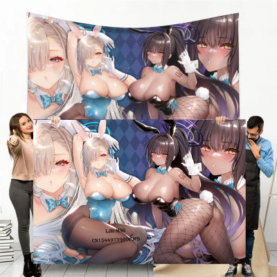 【cw】Blue Archive Tapestry Hentai Anime Wall Tapestrys y Trippy Bunny Tapestries Wall Hanging for Bedroom,Living Room Decor
