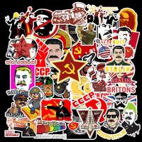 ?พร้อมส่ง?Sticker Russia Stalin CHINA CCCP รัสเซีย สตาลิน จีน สหภาพโซเวียต สติกเกอร์กันน้ำรูปแบบที่แตกต่างกัน 50 ชิ้น