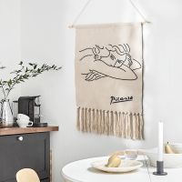 【CW】❇∏  Cotton Tassel Macrame Wall Hanging Tapestry Concise character geometric background room