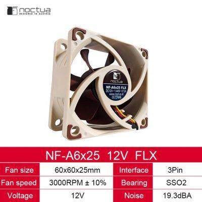 Noctua พัดลม CPU NF-A6x25 60X60X25มม.,พัดลมทำความเย็นพัดลมพัดลม60มม. 3ขา/4pin PWM เงียบเคสคอมพิวเตอร์ฮีทซิงค์