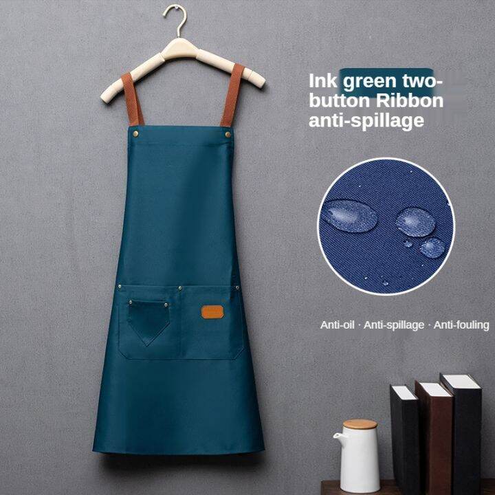 waterproof-and-oil-proof-apron-men-and-women-kitchen-apron-home-chef-baking-clothes-with-pockets-adult-bib-waist-bag