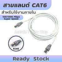 สายแลน cat6 ความเร็ว 100/1000 สำหรับภายในอาคารเชื่อมต่อระบบเครือข่ายแบบสาย LAN (สีขาว)