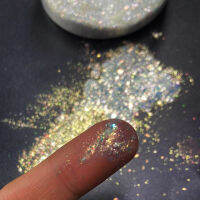 Aurora สีรุ้งโอปอลเล็บ Glitters Mermaid Chrome ผงสะท้อนแสง Edelweiss น้ำแข็งหิมะเล็บ Flakes เจลชุดตกแต่งโปแลนด์-Yeors