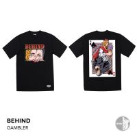 MiinShop เสื้อผู้ชาย เสื้อผ้าผู้ชายเท่ๆ BEHIND CLOTHING เสื้อยืดลาย “ GAMBLER ” เสื้อผู้ชายสไตร์เกาหลี