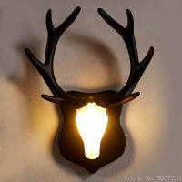 American Deer Head Wall Lamp for Living Room Bedside Wall Lamp Antler Nordic Bedroom Wall Sconce Lamp Decor Home Light Fixtures