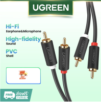 [ส่งไวจากไทย] UGREEN 2RCA Male to 2RCA Male สายสัญญาณเสียงสเตอริโอ ชุบทอง สําหรับโฮมเธียเตอร์ for Home Theater