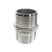 WZJG Male Straight Hexagon Joint Nipple Pipe Connection 304 fittings Stainless Steel threaded 1/2" connector +ABC Watering Systems Garden Hoses