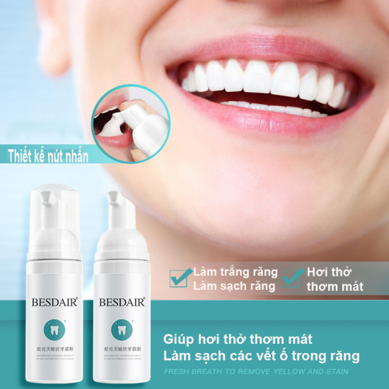 Hcmbesdair bọt tẩy trắng răng làm sạch răng khử mùi hôi miệng mousse teeth - ảnh sản phẩm 5