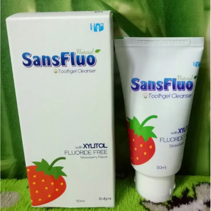 Sansfluo Natural Toothgel Baby Toothpaste 0 to 4 years 50mL Strawberry Flavor Lazada PH