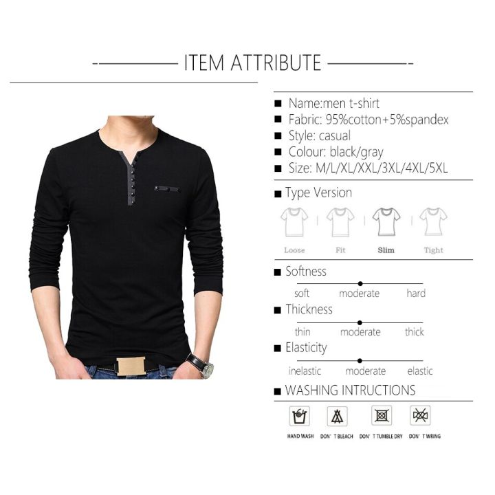 hot11-browon-autumn-fashion-t-shirt-men-oversize-oversized-t-shirt-long-sleeve-henry-collar-cotton-slim-fit-tops-t-shirt-for-man