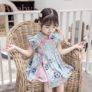 Ababy Váy Liền Sườn Xám Bé Gái 2022 Hán Phục Phong Cách Dân Tộc Trẻ Em Mẫu