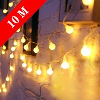 3M 10M 12M LED Ball Garland String Lights Waterproof Outdoor Garden Lamp Christmas Holiday Wedding Party Fairy Lights Decoration Fairy Lights