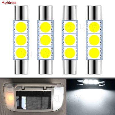 Apktnka 4x 28mm 29mm 6614F LED Light Bulbs Car Interior Vanity Mirror Lights Sun Visor Map Lighting Lamps 6615F 6612F 3021 3022