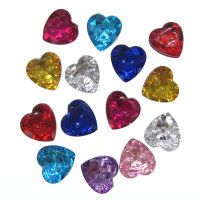 50pcs 1/2" Heart Button Acrylic Button Shiny Buttons Two Holes Sewing Button For Craft Scrapbooking 13mm Haberdashery