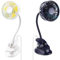 【YF】 Portable Mini Clip Stroller Fan3 Speeds SettingsFlexible Bendable Usb Rechargeable Battery Operated Quiet Desk Fan For HomeOf