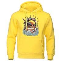 Japanese Harajuku Ukiyo E Sushi And Ramen Dragon Mens Hoody Loose Crewneck Hoodie Casual O-Neck Hoodies Autumn Sweatshirt Size XS-4XL