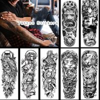 Waterproof Temporary Tattoo Sticker Anubis Ancient Egyptian Dogs Roman Clock Full Arm Cover Flash Tattoo Sleeve Men Women Men Stickers