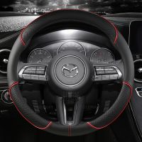 PU Leather DERMAY Car Steering Wheel Cover for Mazda6 ATENZA Mazda3 Axela Mazda5 2 CX3 CX4 CX5 CX7 RX8 Miata Auto Accessories Steering Wheels Accessor