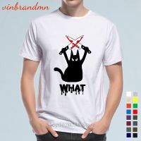 Summer Black Cat And Knife What Letter Men T Shirt Personality Classic Cotton O-Neck Tee Shirt Novelty Camiseta Hombre