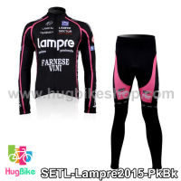 ชุดจักรยานแขนยาวทีม Lampre 15 สีชมพูดำ