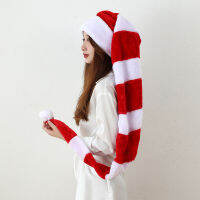 หมวกซานตาคริสมาสต์ยาว,Overlength Plush Christmas Santa Claus Xmas Long-Tail Cap Hat