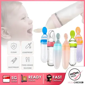 Baby Safety Spoon Silicone Baby Feeding with Rice Cereal Bottle Food Spoon  for Best Gift