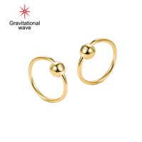 Gravitational Wave 2Pcs Ear Studs Circle Round Ball Jewelry Hollow Out Geometric Hoop Earrings For Daily Wear