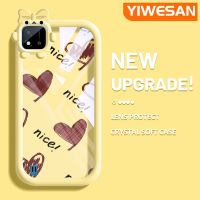 YIWESAN เคสสำหรับ Realme C20 C20A C11 C11 2021 2020 Narzo เคส50i ลายการ์ตูนน่ารักลายการ์ตูนช็อคโกแลตลายหัวใจสีสันสดใสเคสนิ่มโปร่งใสกันกระแทกใสรูปเคสโทรศัพท์ปลอก