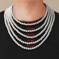 【DT】hot！ HNSP 8MM Imitation Necklace Man Choker Neck Temperament Strand Bead Jewelry