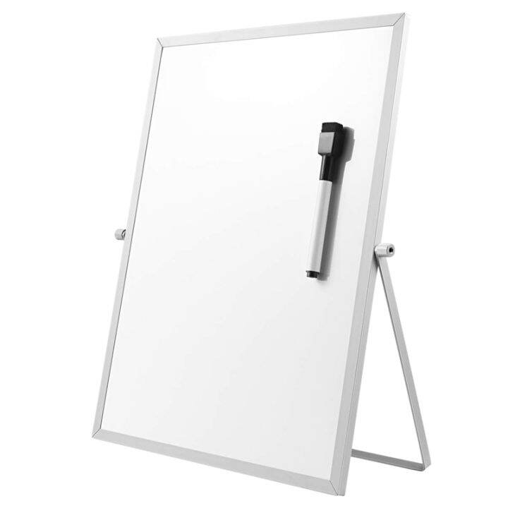 Dry Erase Board with Stand for Desktop Double Sided White