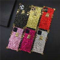 Luxury Bling Glitter Case For TECNO Camon 17 Pro 15 16 11 12 Air S5 Pro CC6 CC9 Spark 7 7P 6 GO Fashion Square Cover Phone Cases