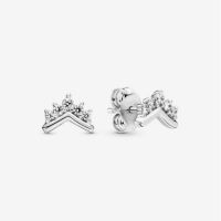 [พร้อมส่ง สินค้าแท้ ?] แถมกล่อง Pandora Tiara Wishbone Stud Earrings