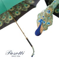 Pasotti Luxury Peacock Umbrella, Double Cloth