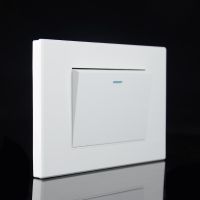 118mm high quality pure white large board 250V 16A 1 gang 1 / 2 way household wall power switch PC flame retardant panel