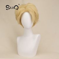 【jw】♣✓✠  SuQ Synthetic Hair Male Men Short Wig Resistant Blonde Wigs for Man