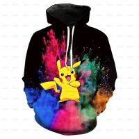 Sudaderas con capucha de dibujos animados para niño y niña, ropa de calle informal de manga larga con estampado en 3D de Pokemon, Hip Hop, otoño