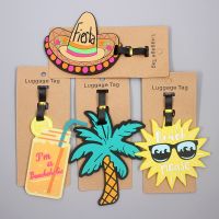 【DT】 hot  Cute Coconut Tree Sun Travel Accessories Luggage Tag Silica Gel Suitcase ID Addres Holder Baggage Boarding Tag Portable Label