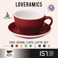 LOVERAMICS ชุดแก้วกาแฟเซรามิค Egg 300ml Cafe Latte Cup Set (Cup&amp;Saucer) - Regular Colours