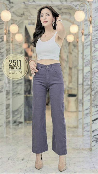 สินค้าใหม่-2511-กางเกงผู้หญิง-กางเกงยีนส์-ผญ-ยีนส์วินเทจ-กางเกง-ผู้หญิง-วินเทจ