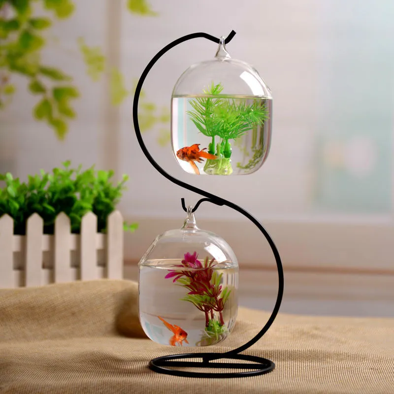 Lovinland Pet Suspended Transparent Hanging Glass Fish Tank Aquarium Flower  Plant Vase Flower Vase For Home Decoration | Lazada