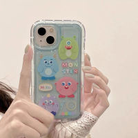 Cute Monsters Soft Case Compatible for IPhone 14 13 12 11 Pro XS Max X XR 8 7 6 6S Plus Casing Silicone Transparent Shockproof TPU Cover
